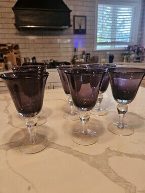 Artland Iris Plum Purple Water Goblets Set of 6